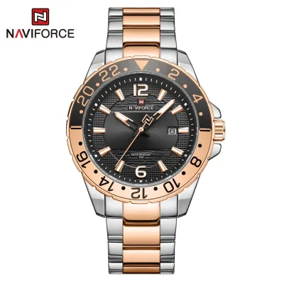 Naviforce NF9192 China men quartz watch stylish Stainless steel band Date display business wristwatch
